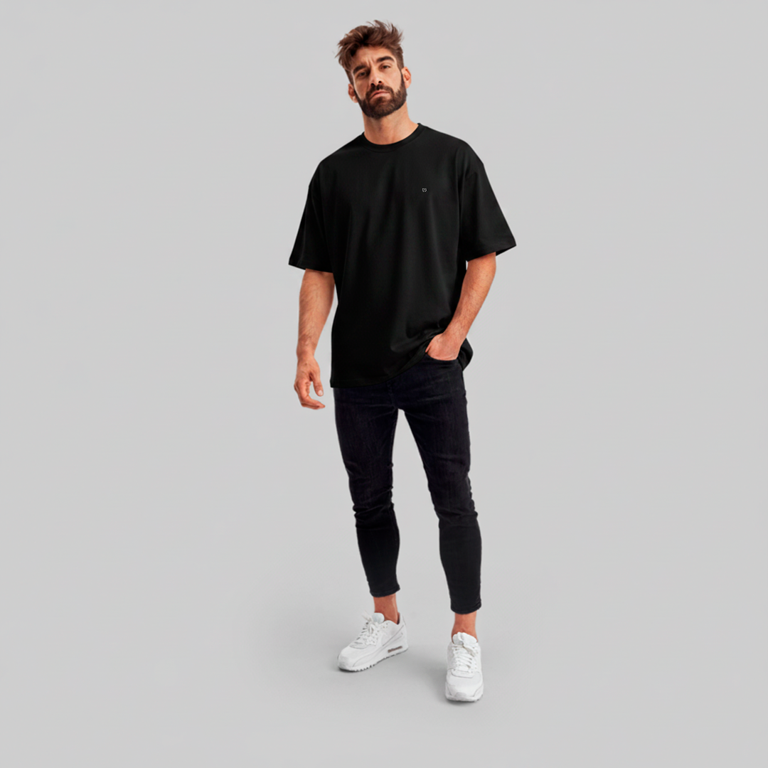 Oversized Preta - Suedine