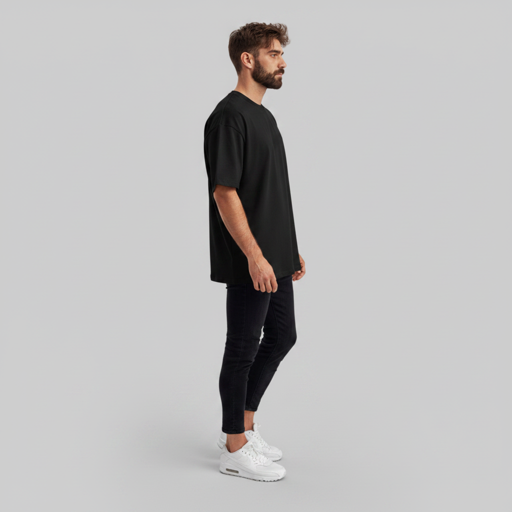 Oversized Preta - Suedine