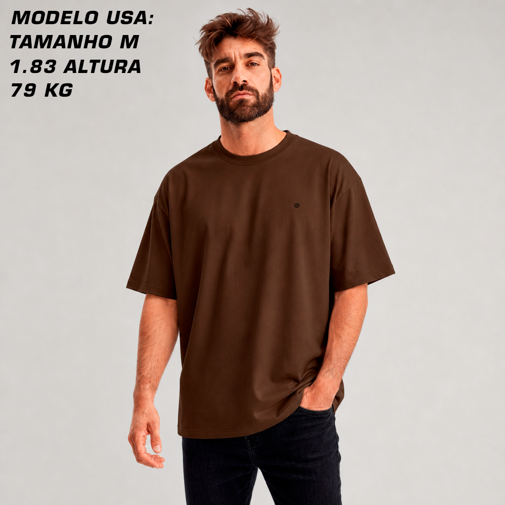 Oversized Marrom - Suedine
