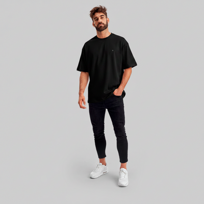 Oversized Preta - Suedine